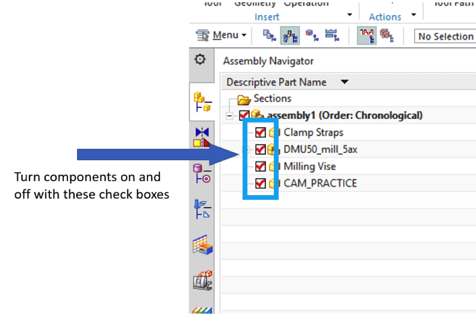 05 nx 12 assembly component visibility issue